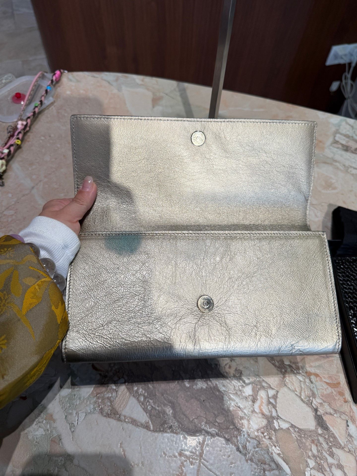 Yves Saint Laurent YSL Light Gold Clutch Bag Size ONE SIZE - 6 Thumbnail