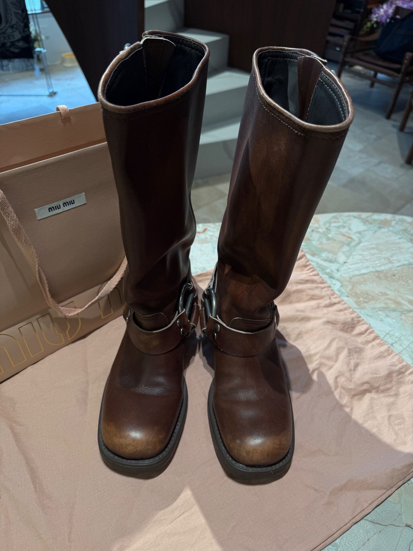 Miu Miu Miu Miu Classic Mid-Calf Leather Boots Size US 6 / IT 36 - 2 Thumbnail