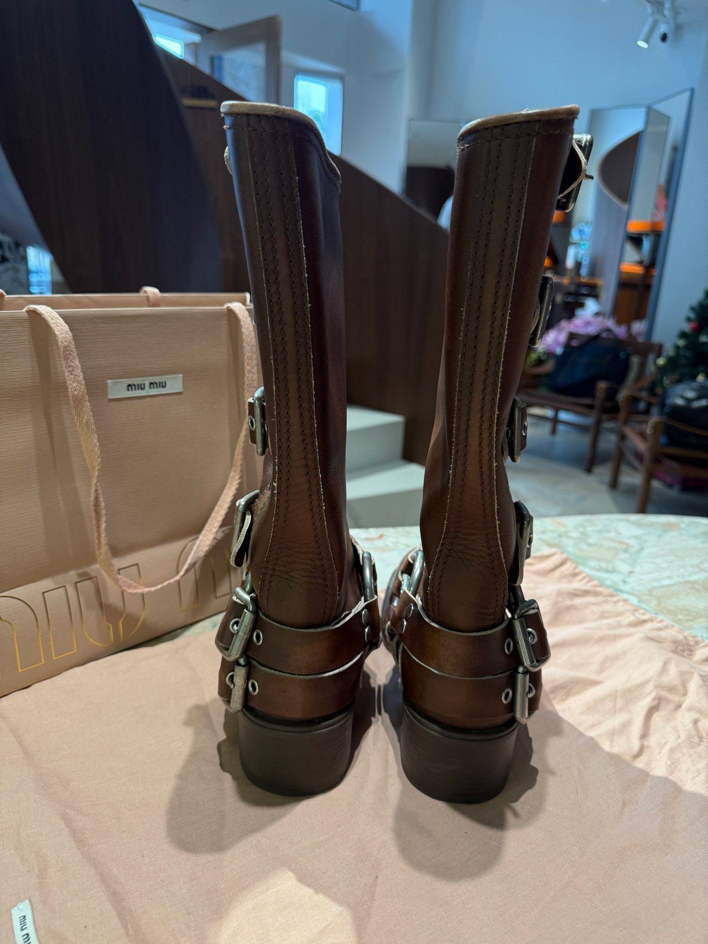 Miu Miu Miu Miu Classic Mid-Calf Leather Boots Size US 6 / IT 36 - 3 Thumbnail