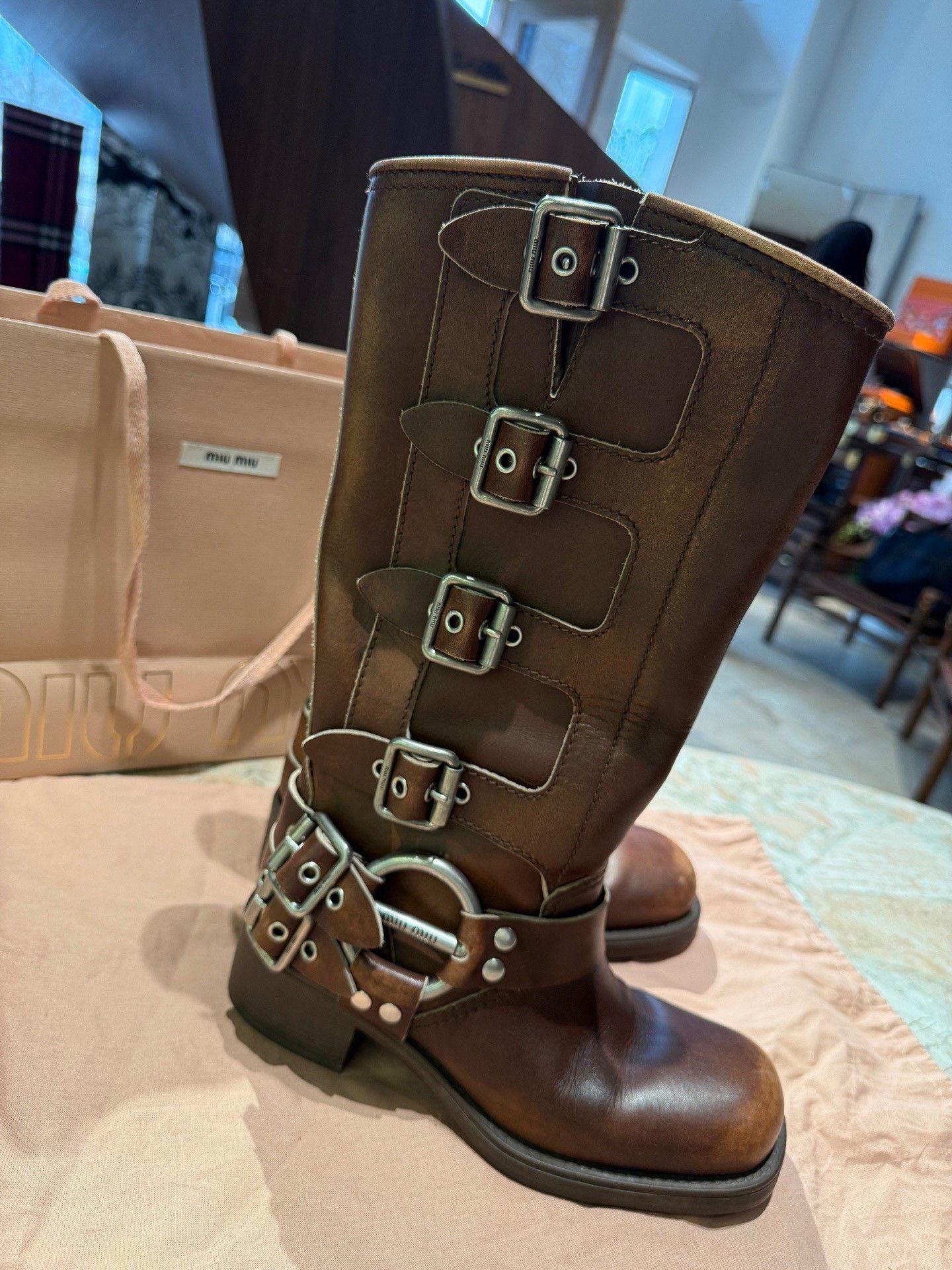 Miu Miu Miu Miu Classic Mid-Calf Leather Boots Size US 6 / IT 36 - 4 Thumbnail