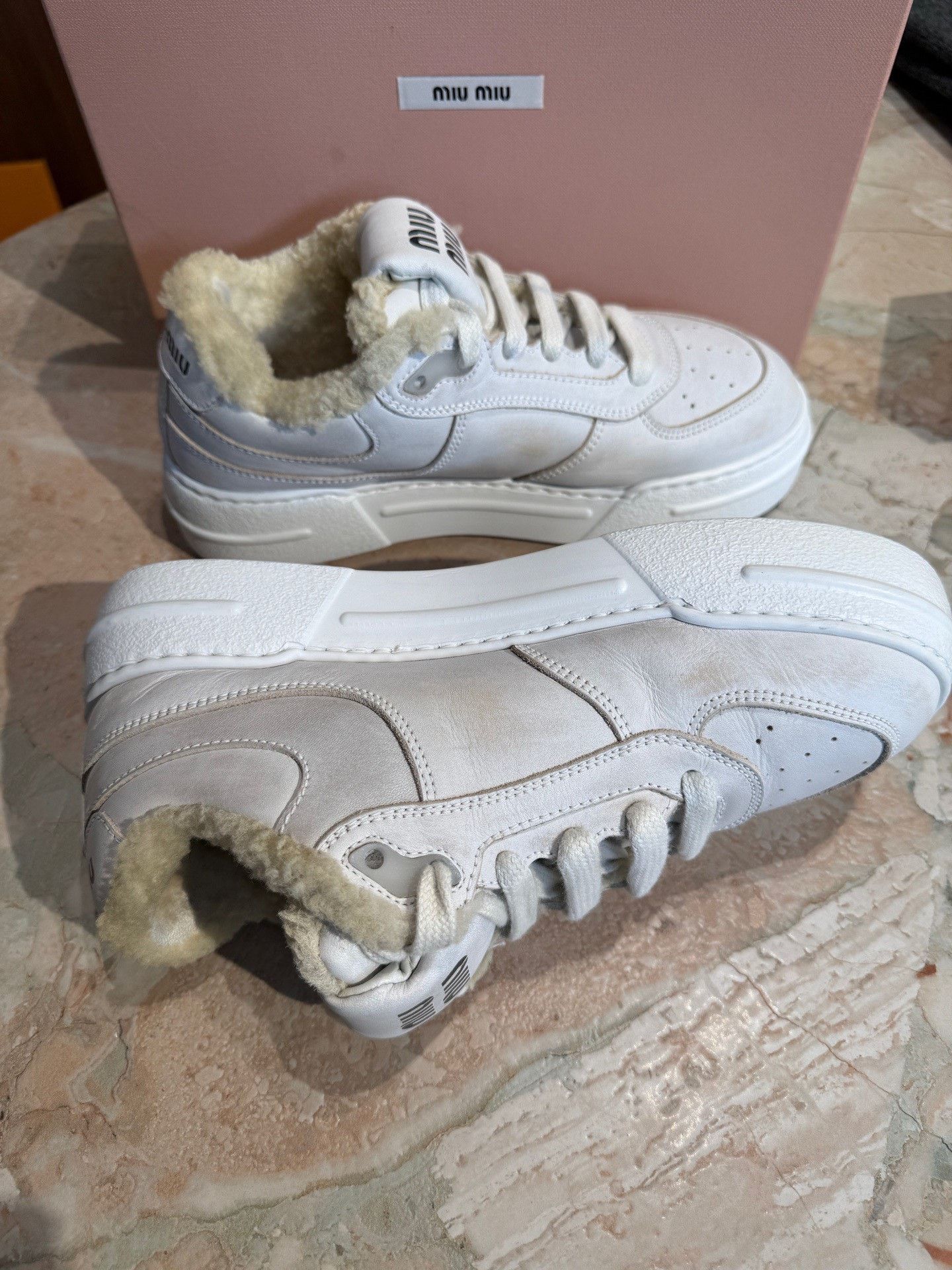 Miu Miu Miu Miu Fleece-Lined Dirty Sneakers Size US 6 / IT 36 - 6 Thumbnail