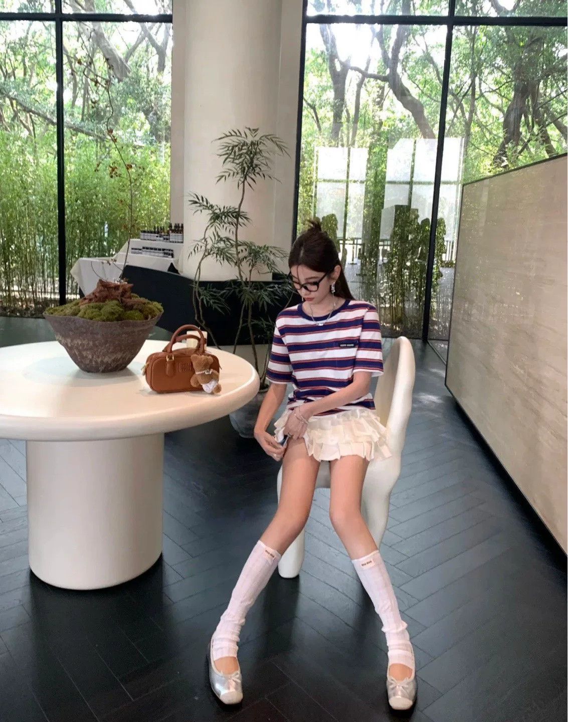 Miu Miu Miu Miu 24SS Blue White Stripe Tee Size XS / US 0-2 / IT 36-38 - 9 Thumbnail