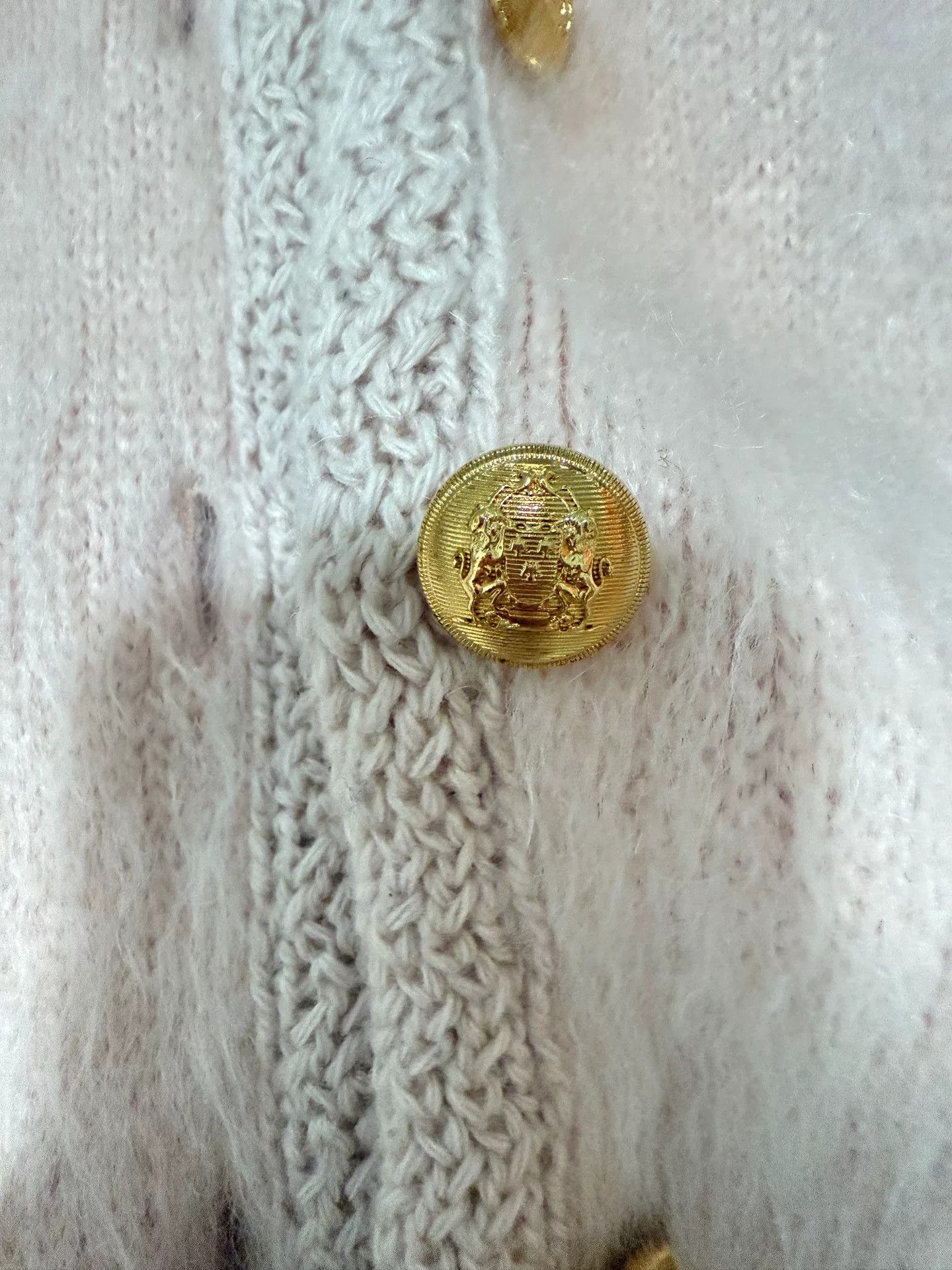 Celine Celine Nude Pink Gold Button Cardigan Size M / US 6-8 / IT 42-44 - 3 Thumbnail
