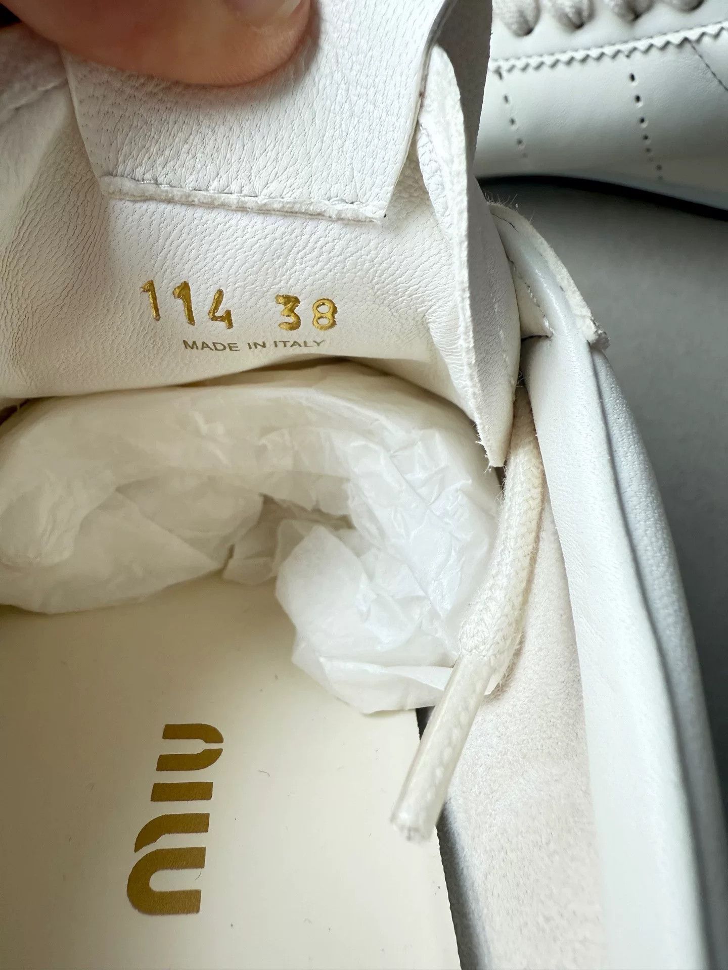 Miu Miu MiuMiu White Leather Sneakers Size US 7 / IT 37 - 7 Thumbnail
