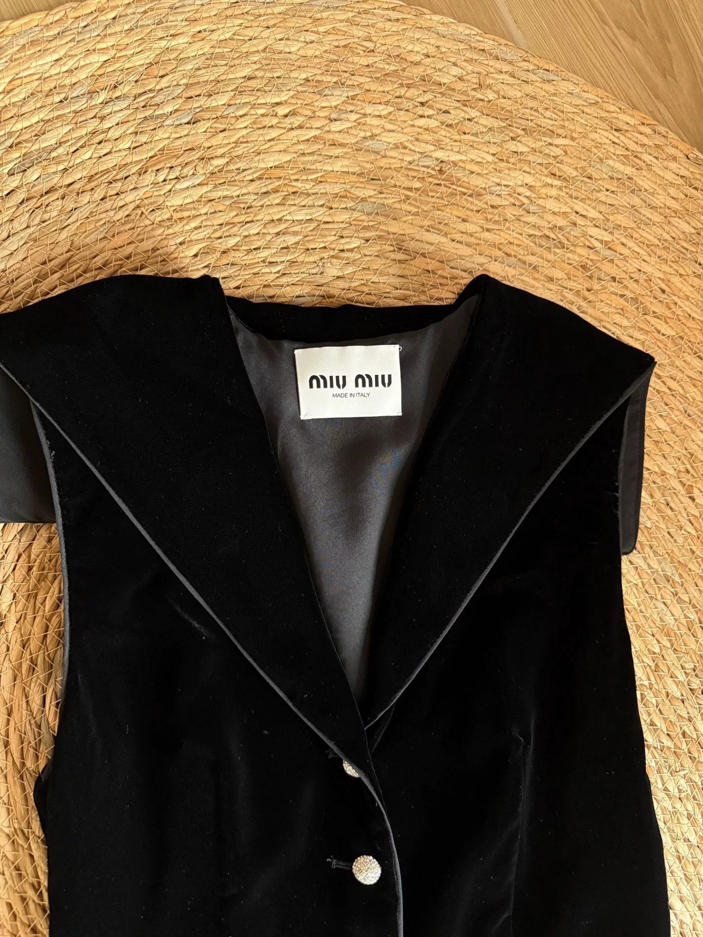 Miu Miu Miu Miu Black Velvet V-Neck Dress Size S / US 4 / IT 40 - 5 Thumbnail