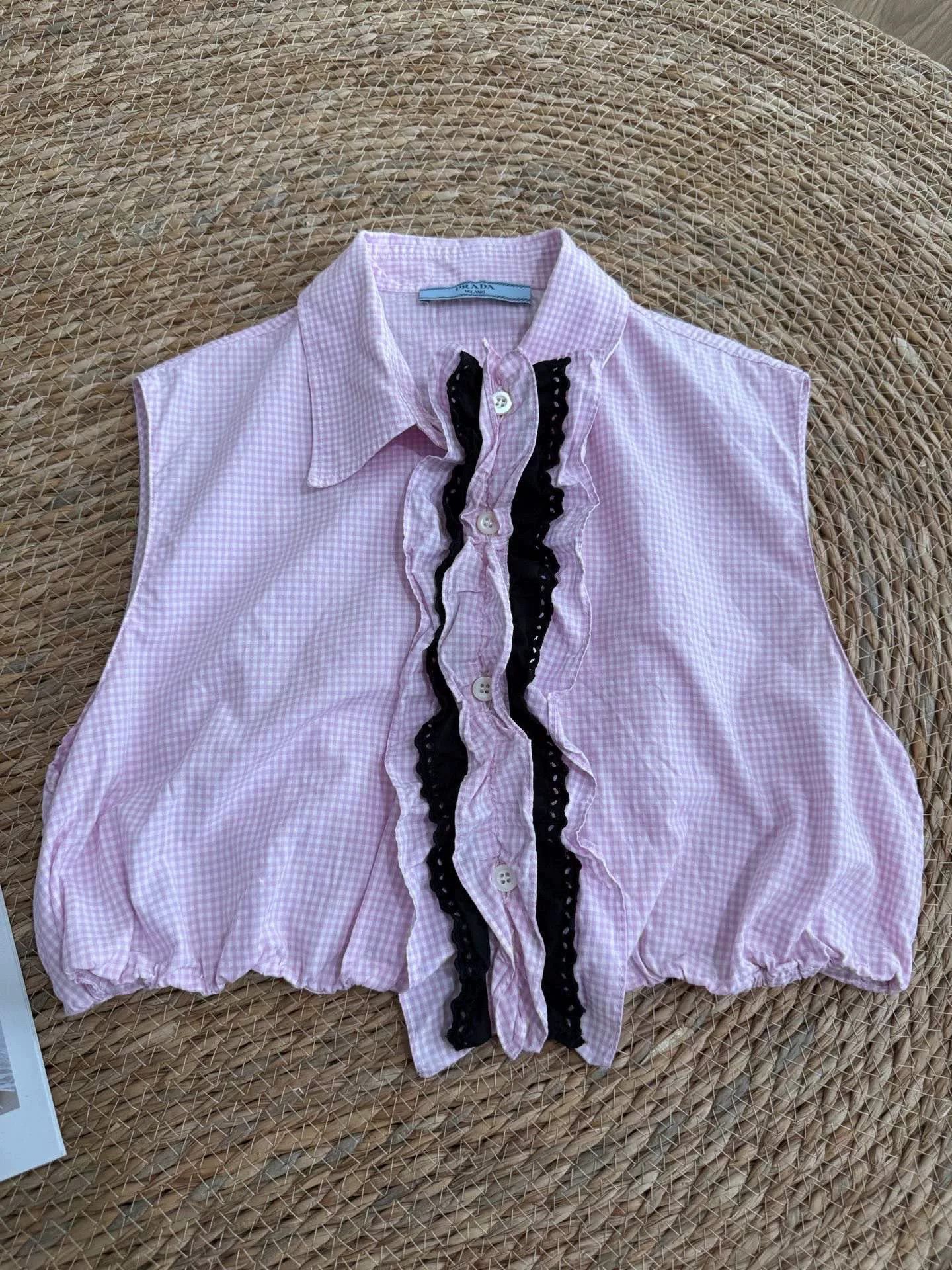 Prada Prada Sleeveless Short Shirt Removable Ruffle Size L / US 10 / IT 46 - 2 Thumbnail