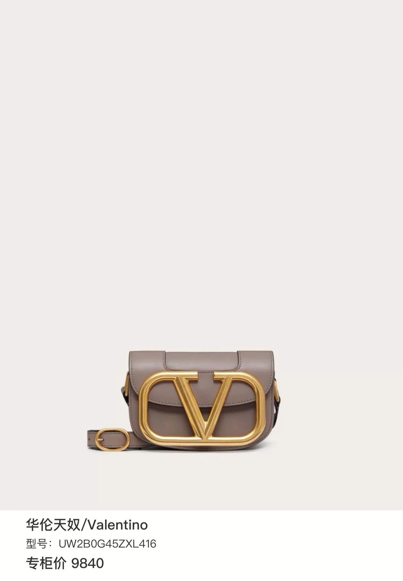 Valentino Valentino Gray Gold Buckle Crossbody Size ONE SIZE - 9 Thumbnail