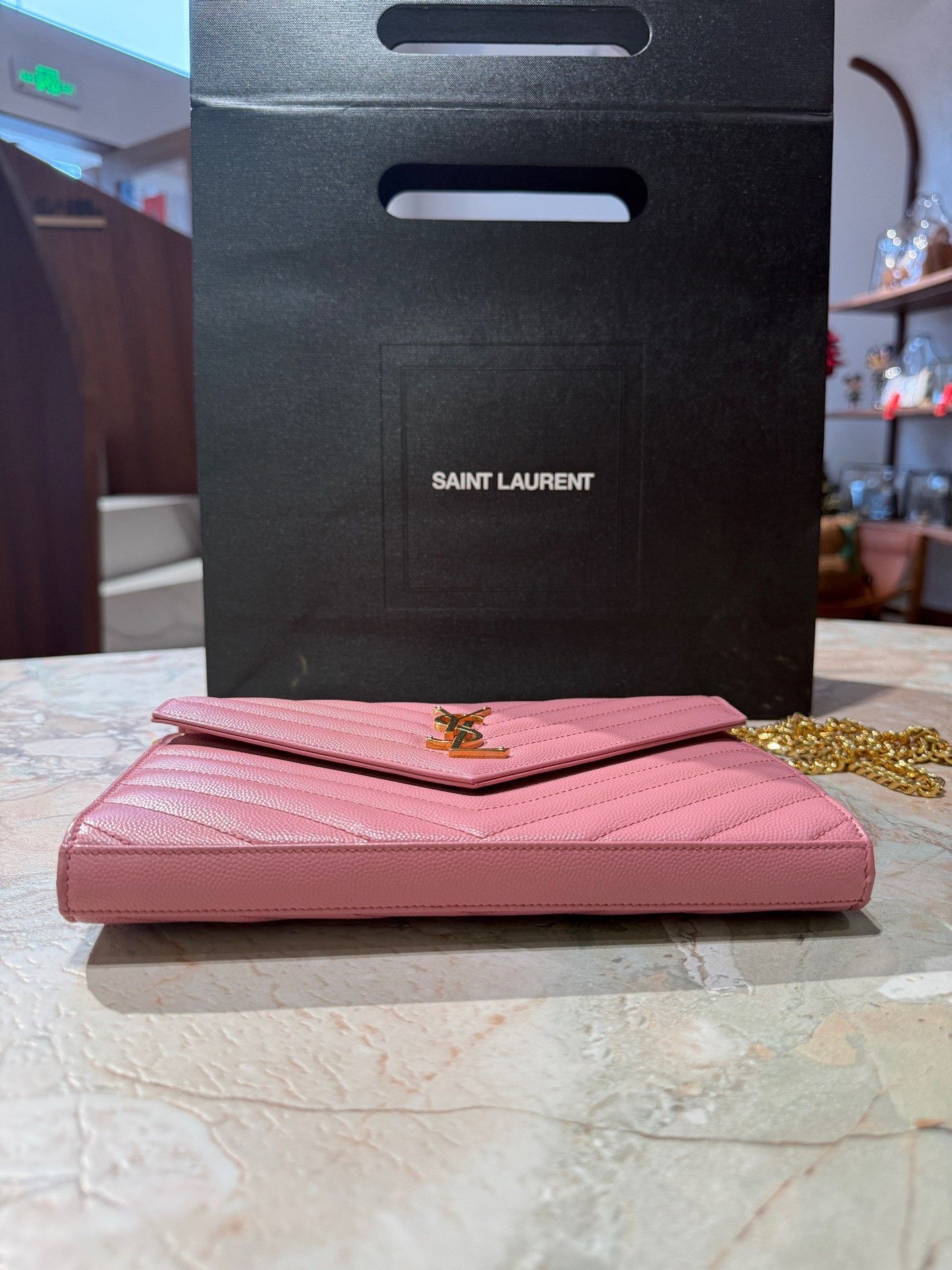 Yves Saint Laurent YSL Pink Gold Envelope Bag Size ONE SIZE - 5 Thumbnail
