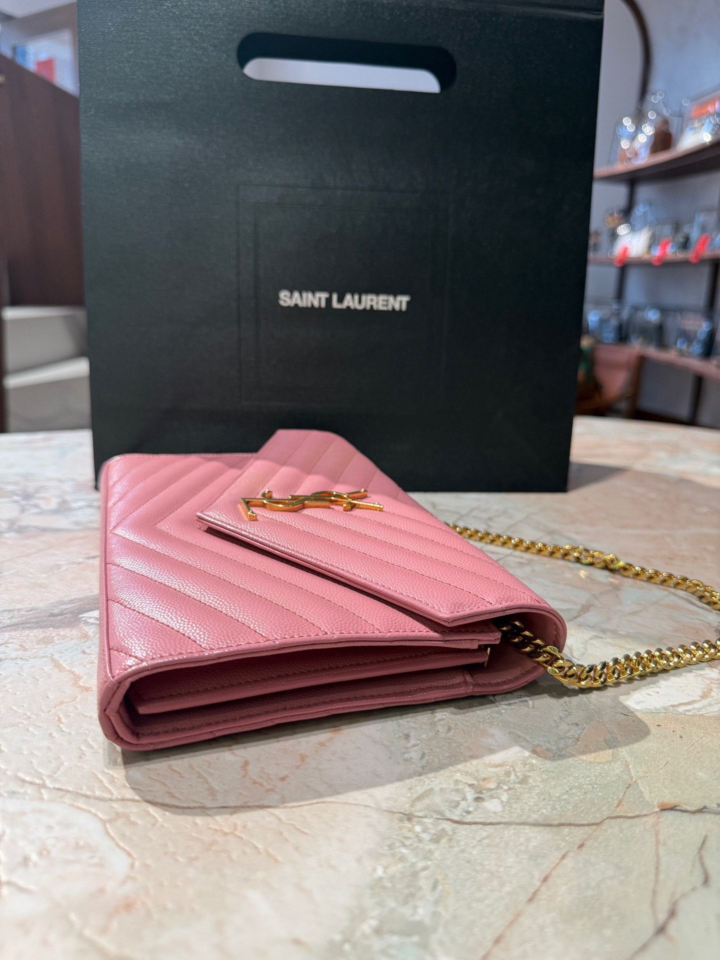 Yves Saint Laurent YSL Pink Gold Envelope Bag Size ONE SIZE - 4 Thumbnail