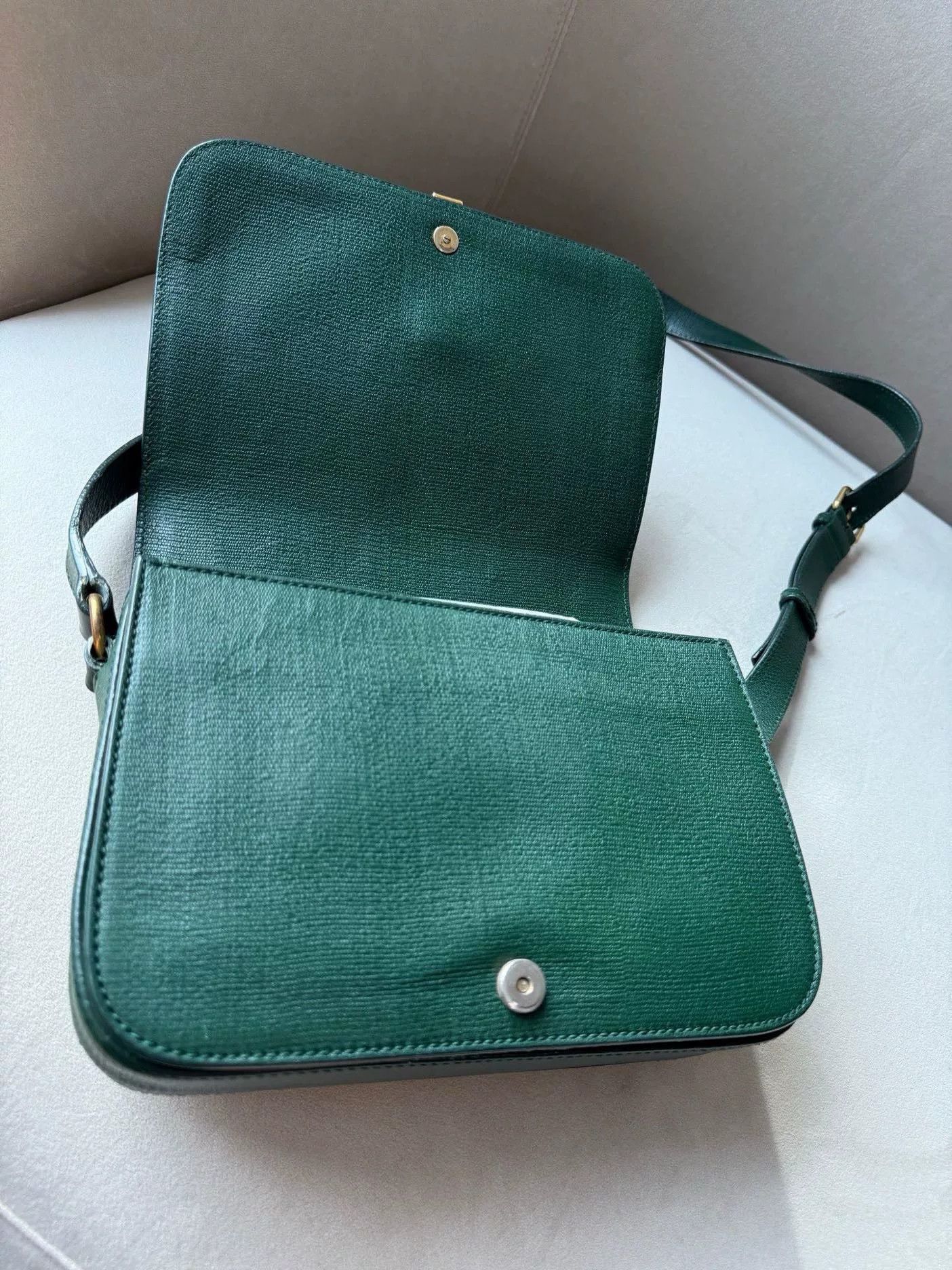 Yves Saint Laurent YSL Y-CLASP GREEN LEATHER CROSSBODY BAG Size ONE SIZE - 8 Thumbnail