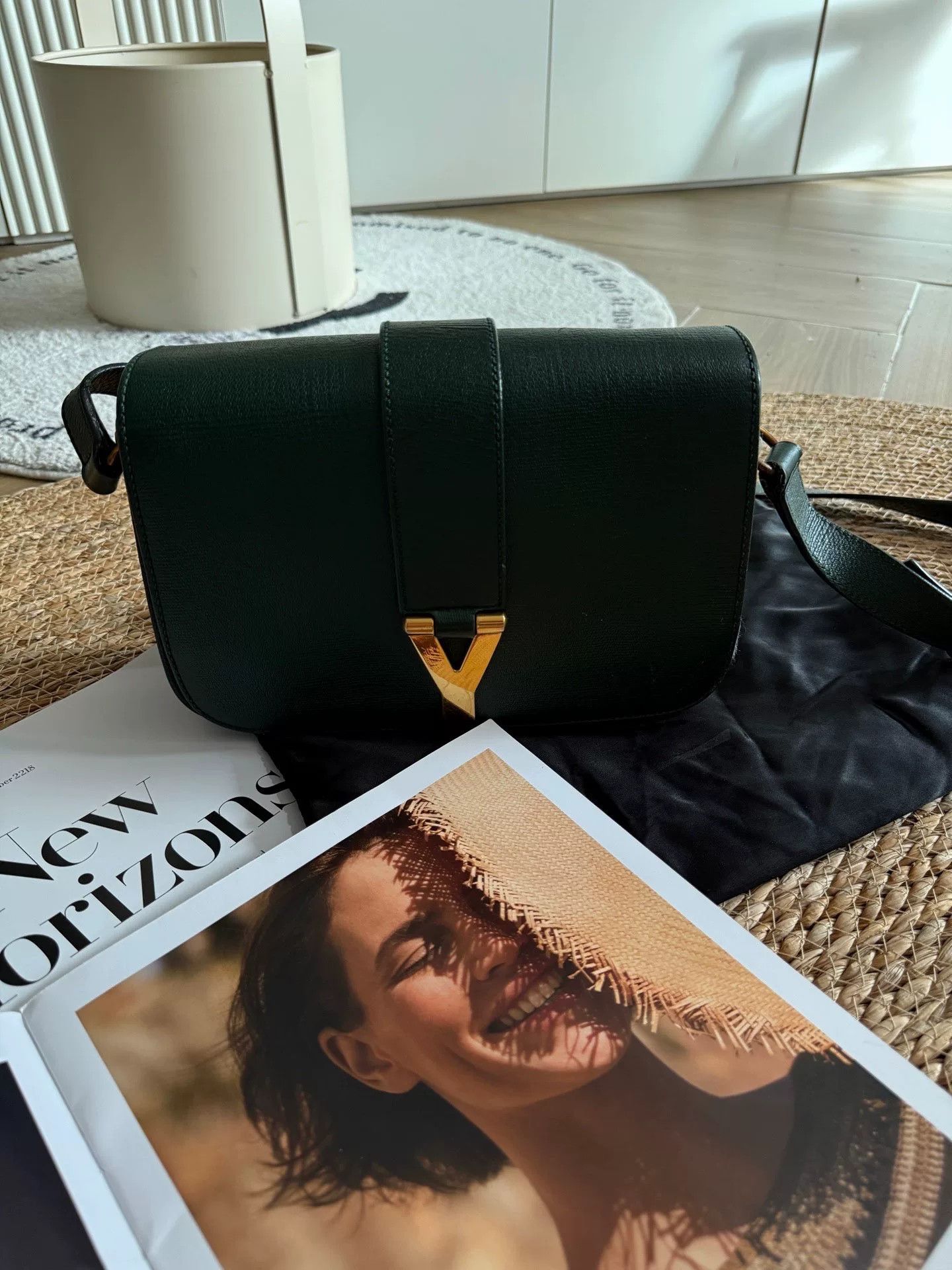 Yves Saint Laurent YSL Y-CLASP GREEN LEATHER CROSSBODY BAG Size ONE SIZE - 2 Thumbnail