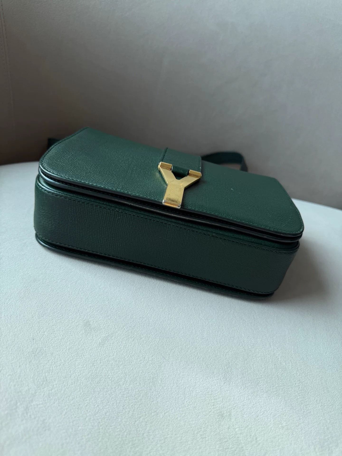 Yves Saint Laurent YSL Y-CLASP GREEN LEATHER CROSSBODY BAG Size ONE SIZE - 7 Thumbnail