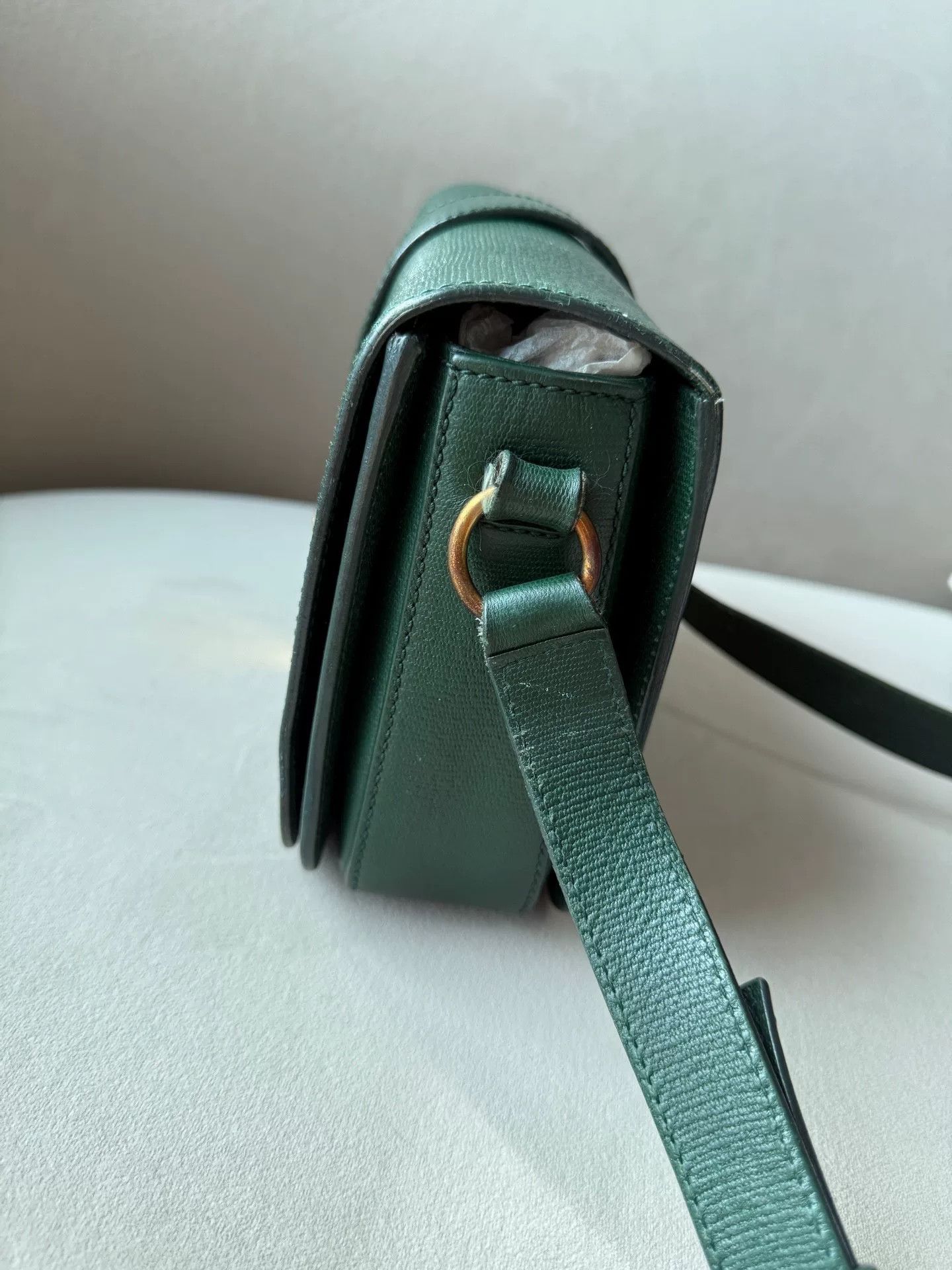 Yves Saint Laurent YSL Y-CLASP GREEN LEATHER CROSSBODY BAG Size ONE SIZE - 5 Thumbnail