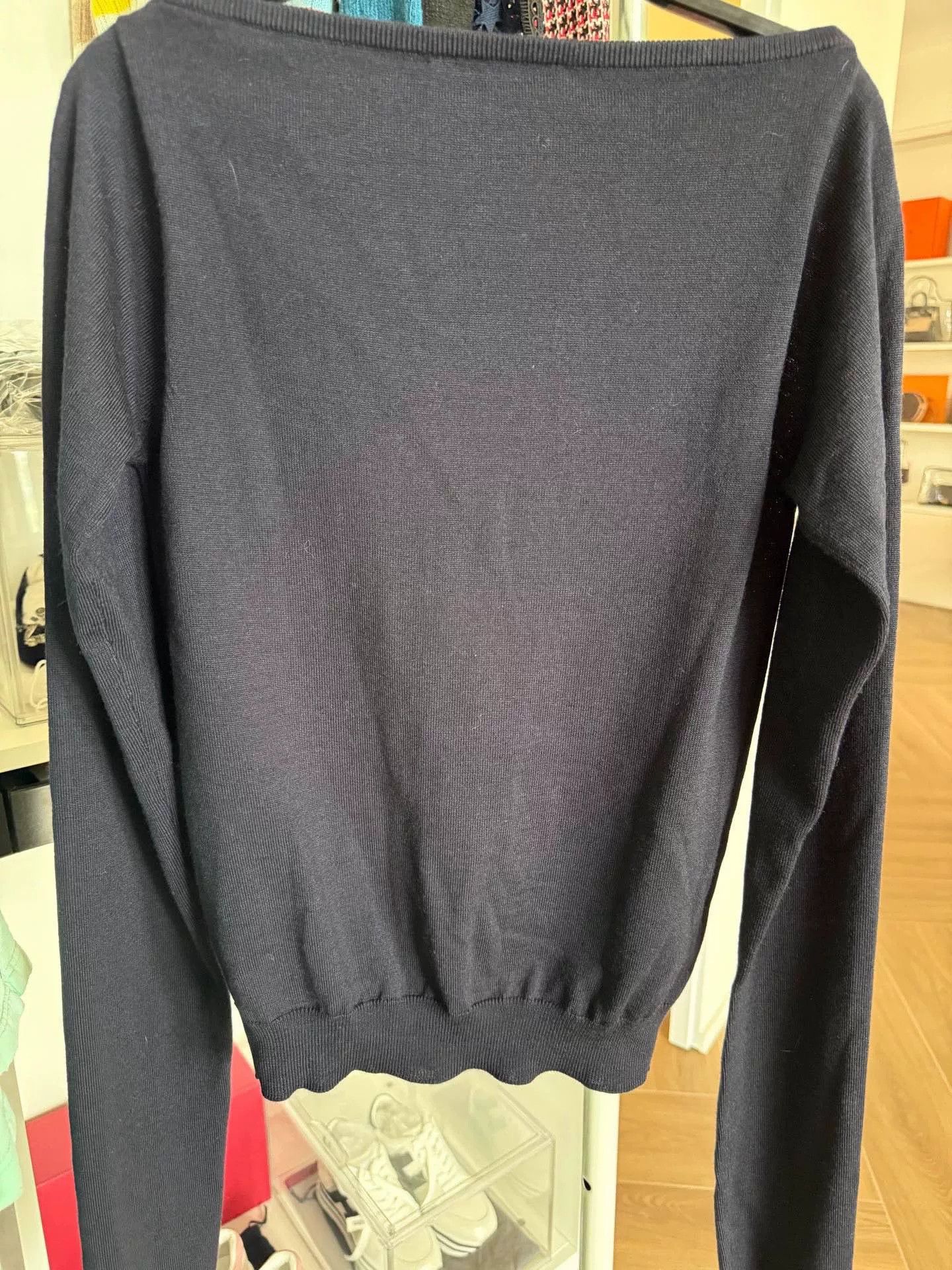 Miu Miu Miu Miu Off-Shoulder Reversible Blue Sweater Size S / US 4 / IT 40 - 6 Thumbnail