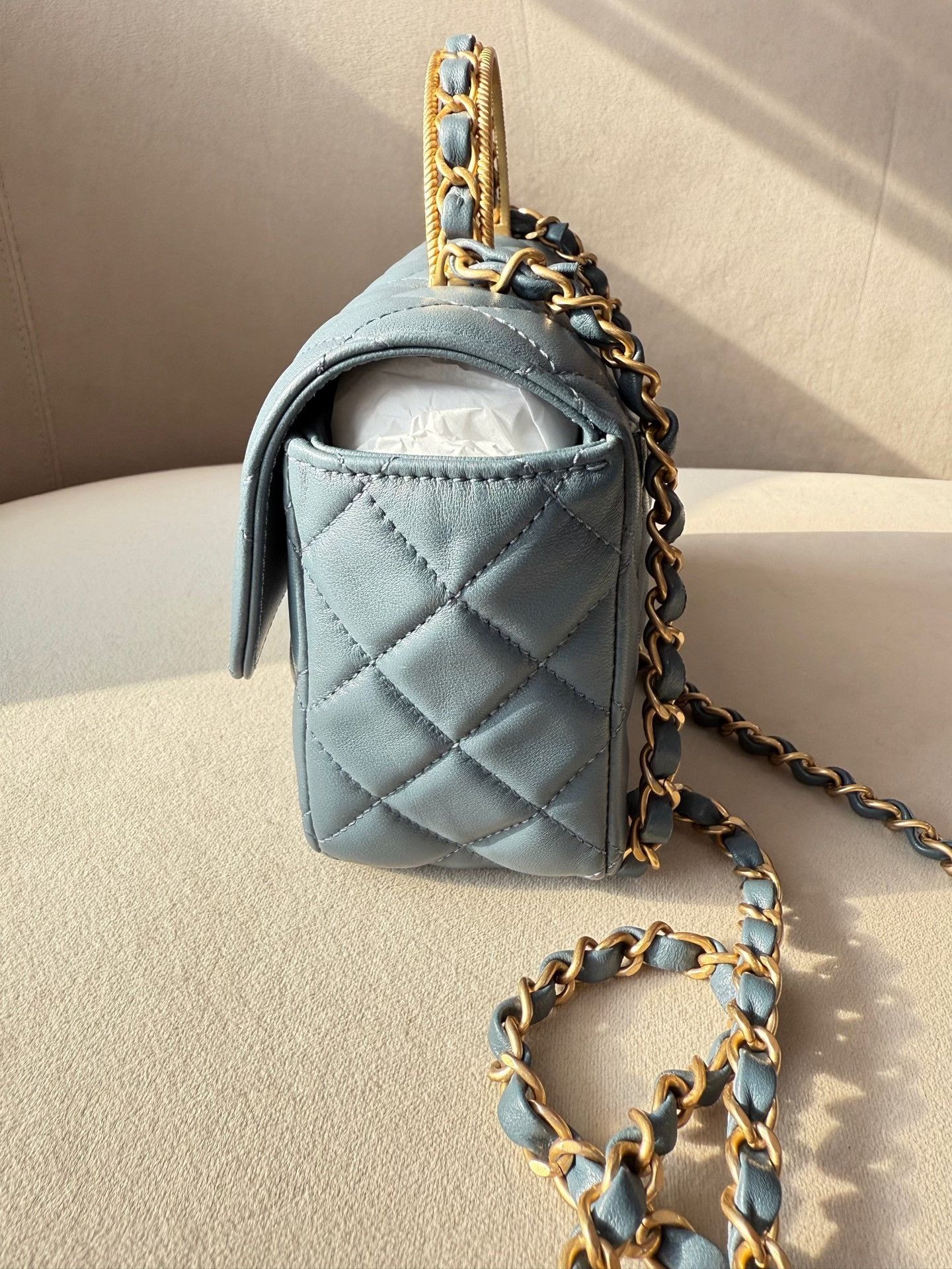 Chanel Chanel 23K CF Mini Lambskin Woven Handle Size ONE SIZE - 4 Thumbnail