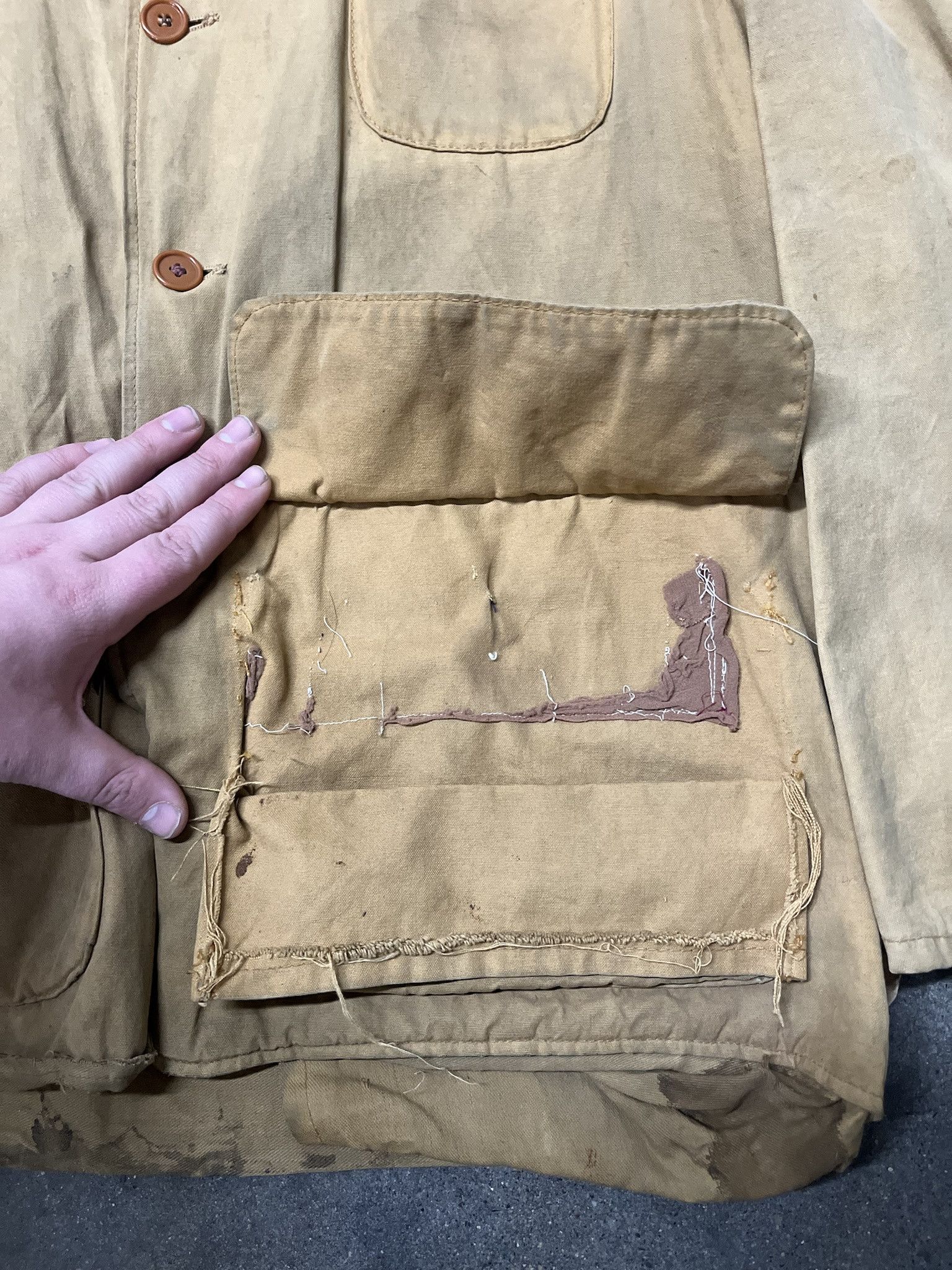 Carhartt × Vintage Vintage 1970s Holiday Distressed Water Repellant Canvas Hunting Flannel LIned Jacket Size M Size US M / EU 48-50 / 2 - 2 Thumbnail