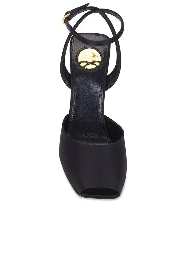 Saint Laurent Paris la scandale wedges in satin crepe navy/red Size US 11 / IT 41 - 3 Thumbnail