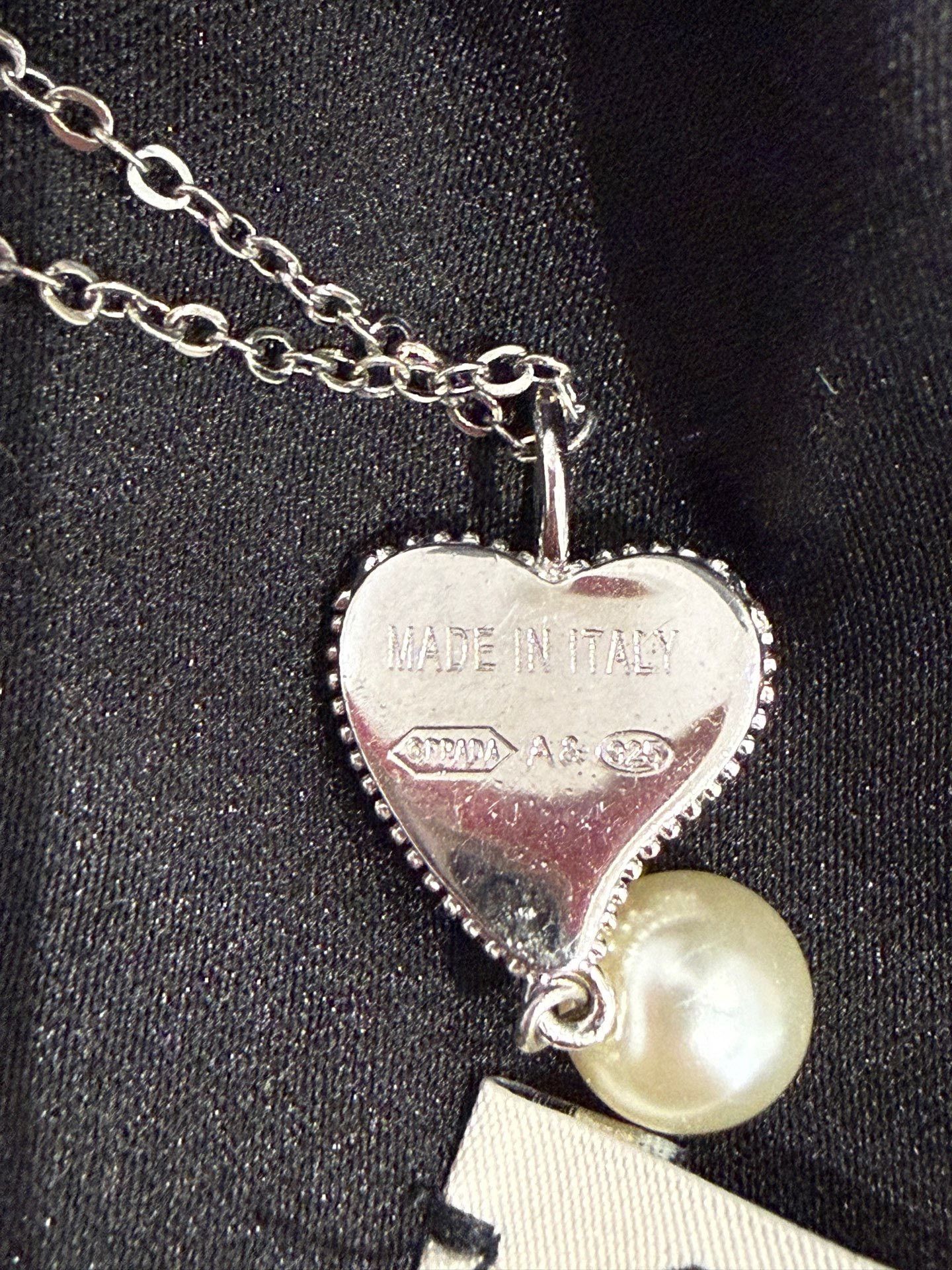 Miu Miu Miu Miu Heart Pearl Pendant Necklace Size ONE SIZE - 4 Thumbnail