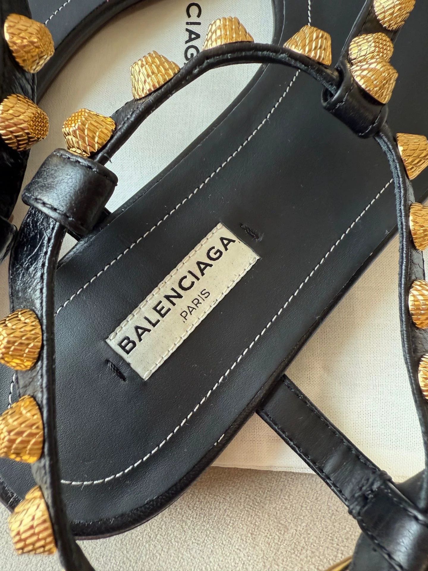 Balenciaga Balenciaga Arena Studded Leather Flat Sandals Size US 7 / IT 37 - 7 Thumbnail