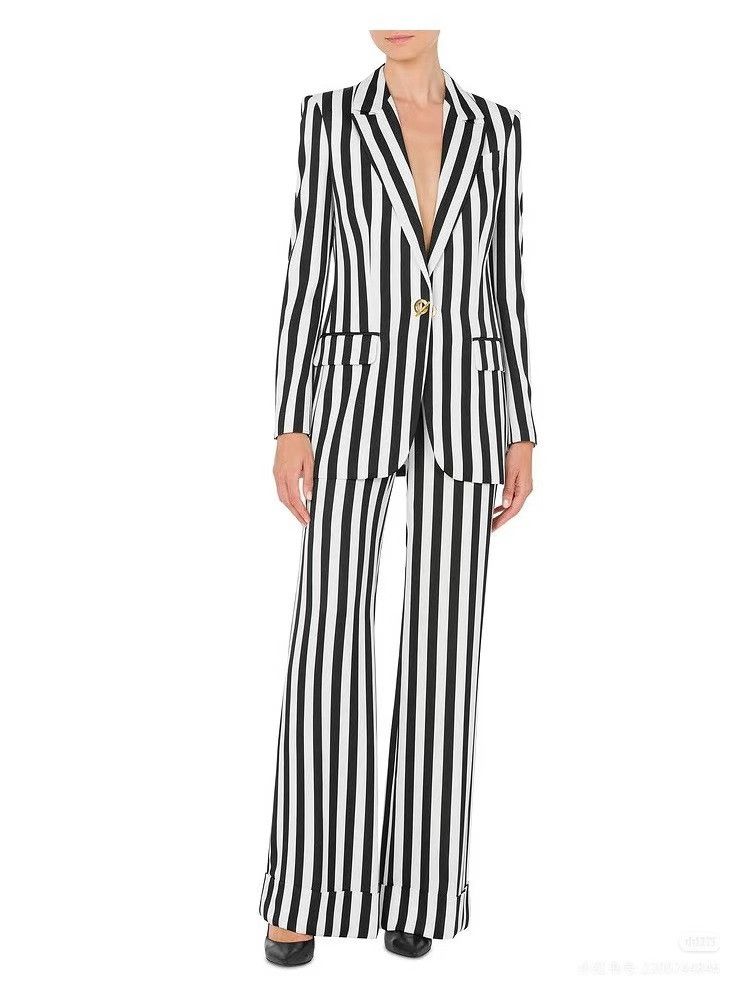 Moschino Moschino Archive Stripes Single-Breasted Blazer Size S / US 4 / IT 40 - 9 Thumbnail