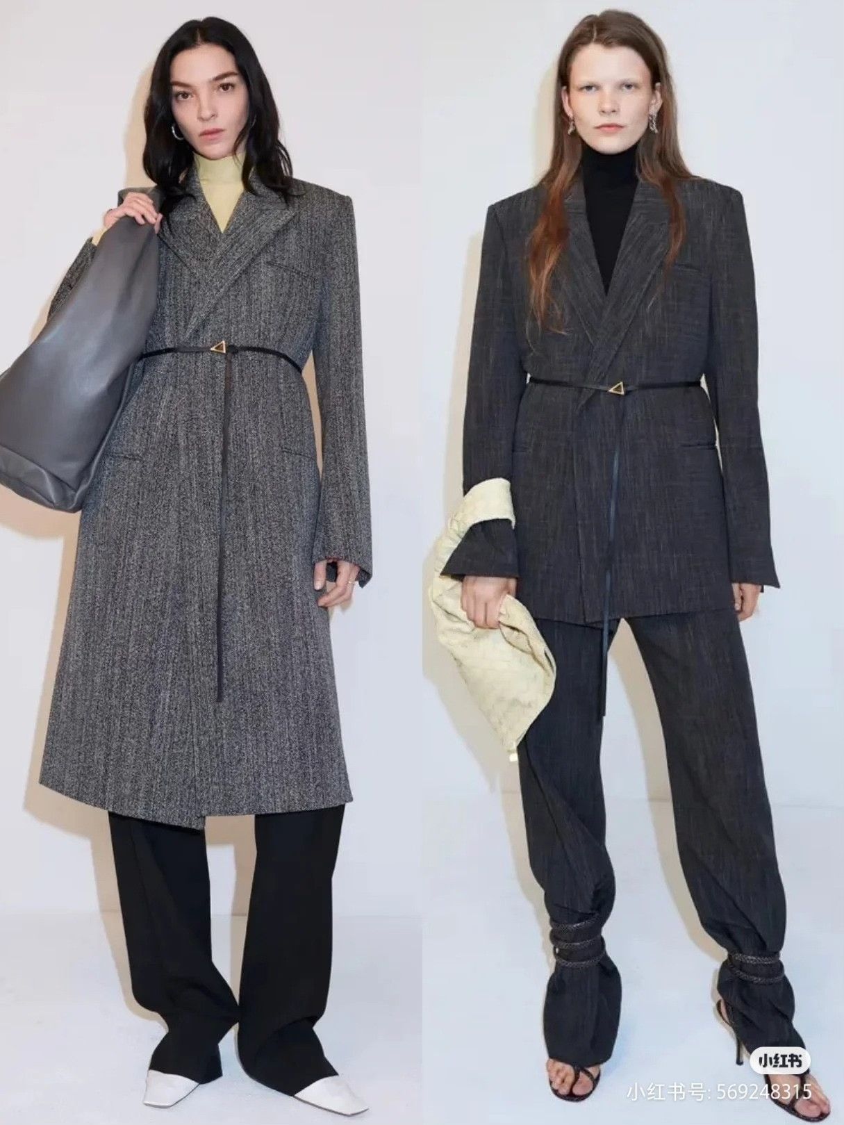 Bottega Veneta Bottega Veneta Women's Triangle Belt Wool Coat Size S / US 4 / IT 40 - 9 Thumbnail