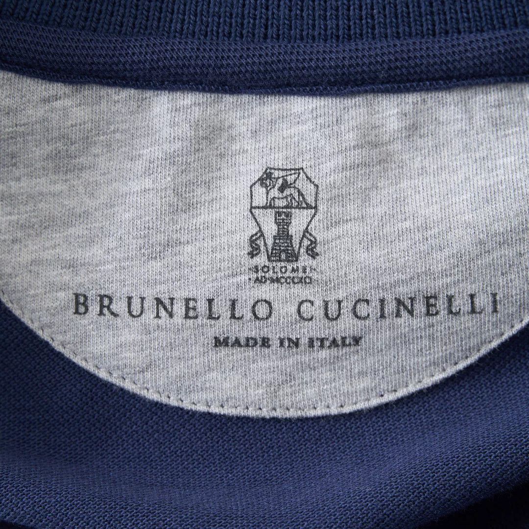 Brunello Cucinelli Brunello Cucinelli Men's Navy Printed Polo Size US M / EU 48-50 / 2 - 6 Thumbnail