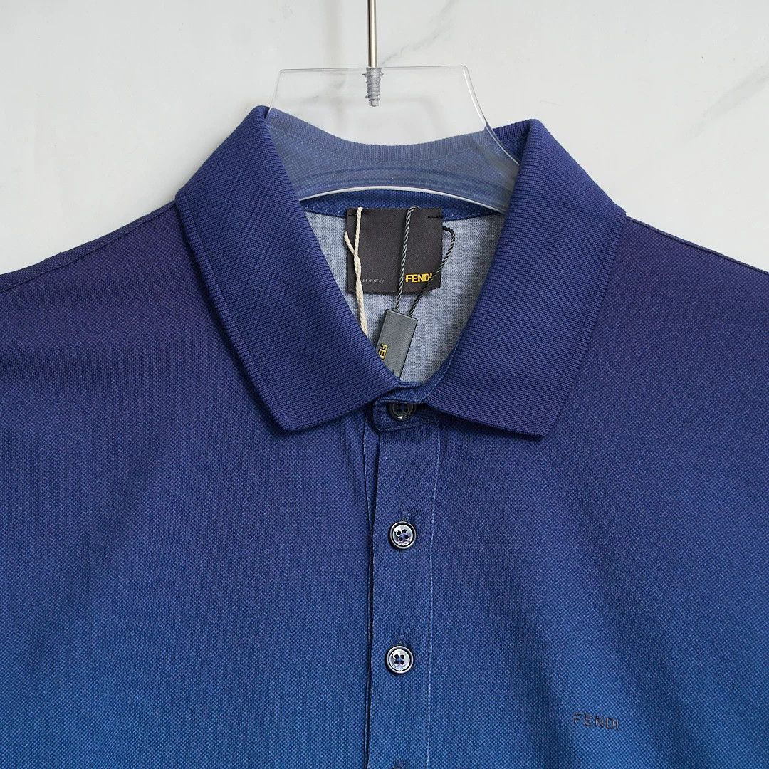 Fendi Fendi Men's Gradient Collar Polo Shirt Size US M / EU 48-50 / 2 - 2 Thumbnail