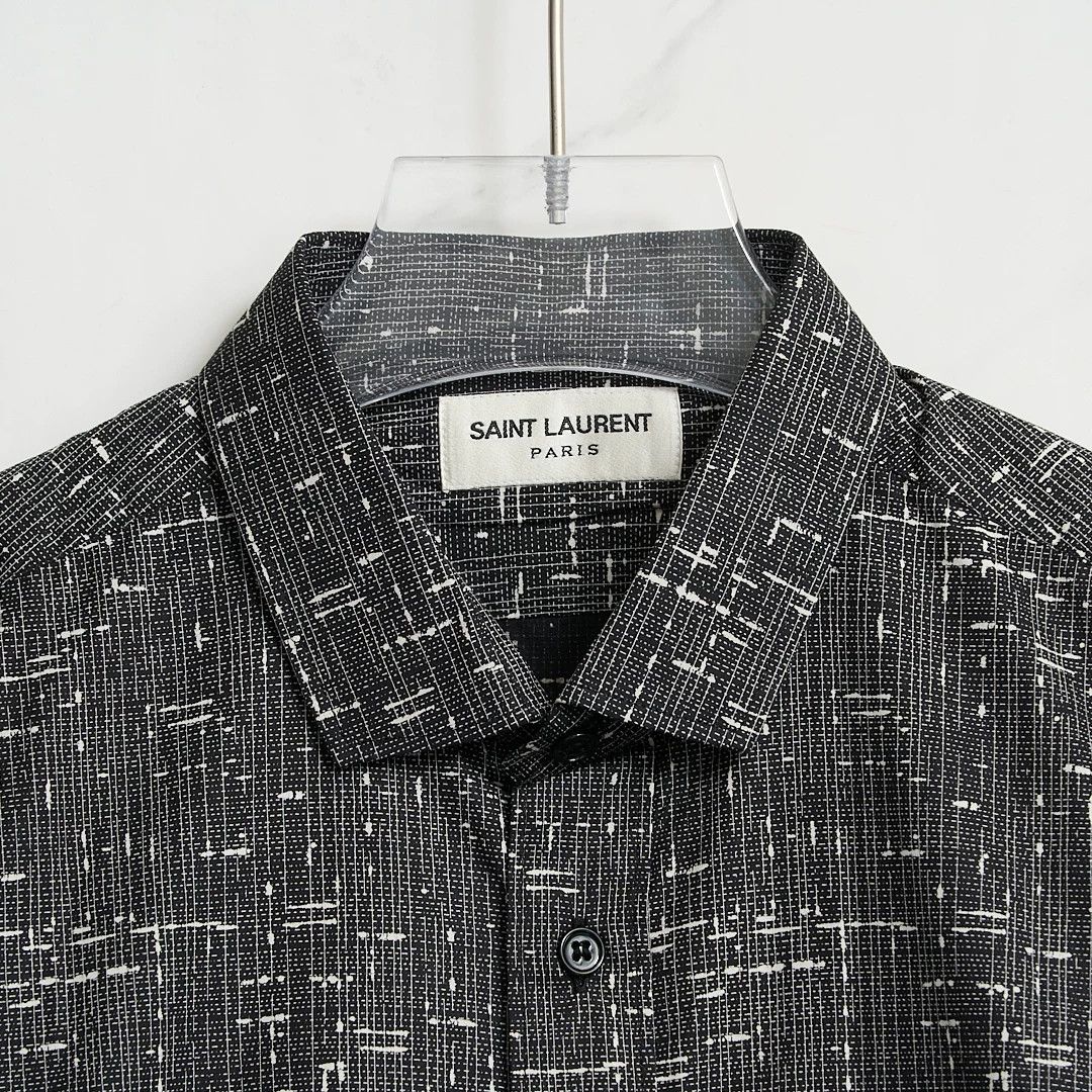 Saint Laurent Paris Saint Laurent Men's Contrast Stripe Shirt Size US M / EU 48-50 / 2 - 2 Thumbnail