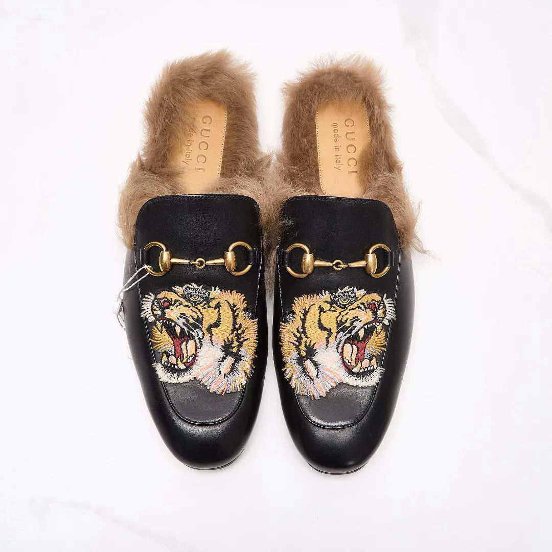Gucci Gucci Men's Tiger Embroidery Fur Slippers Size US 7 / EU 40 - 3 Thumbnail