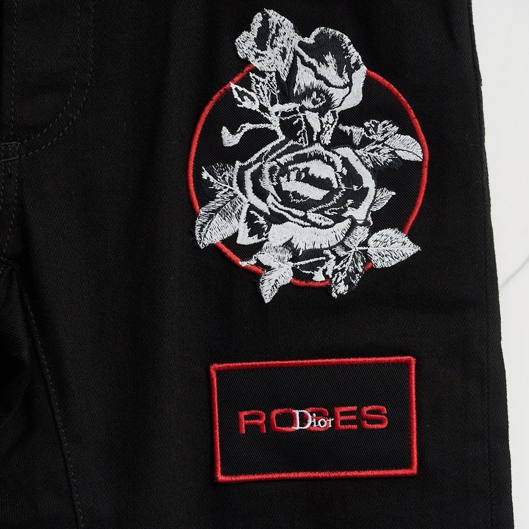 Dior Dior Rose Embroidery Jeans Size US 29 - 2 Thumbnail