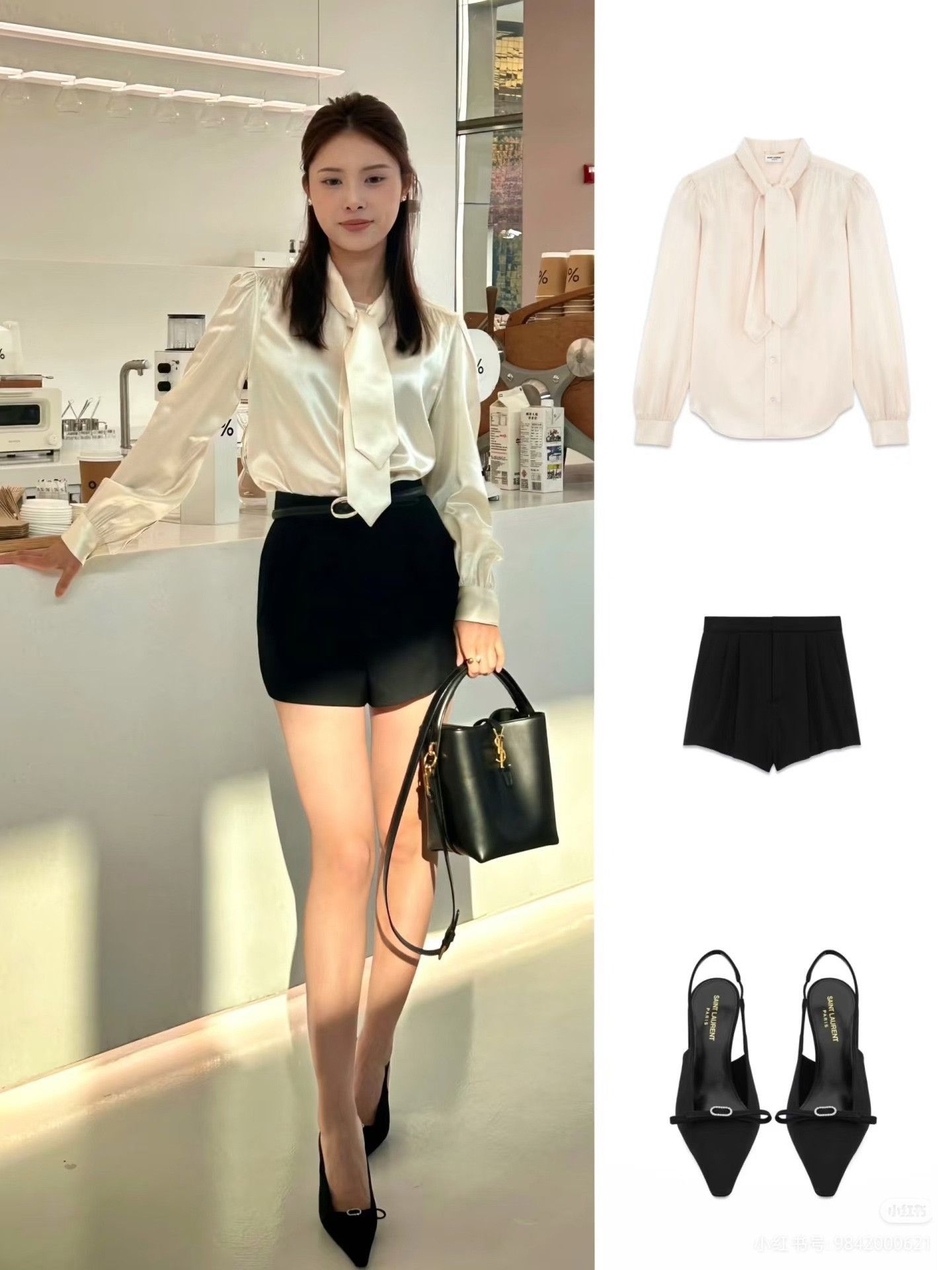 Saint Laurent Paris Saint Laurent Women's Satin Ribbon Top Size S / US 4 / IT 40 - 9 Thumbnail
