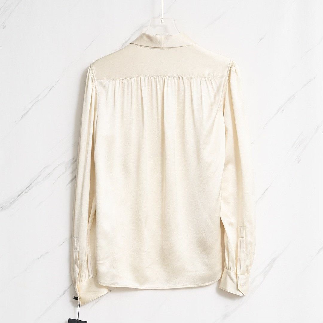 Saint Laurent Paris Saint Laurent Women's Satin Ribbon Top Size S / US 4 / IT 40 - 5 Thumbnail