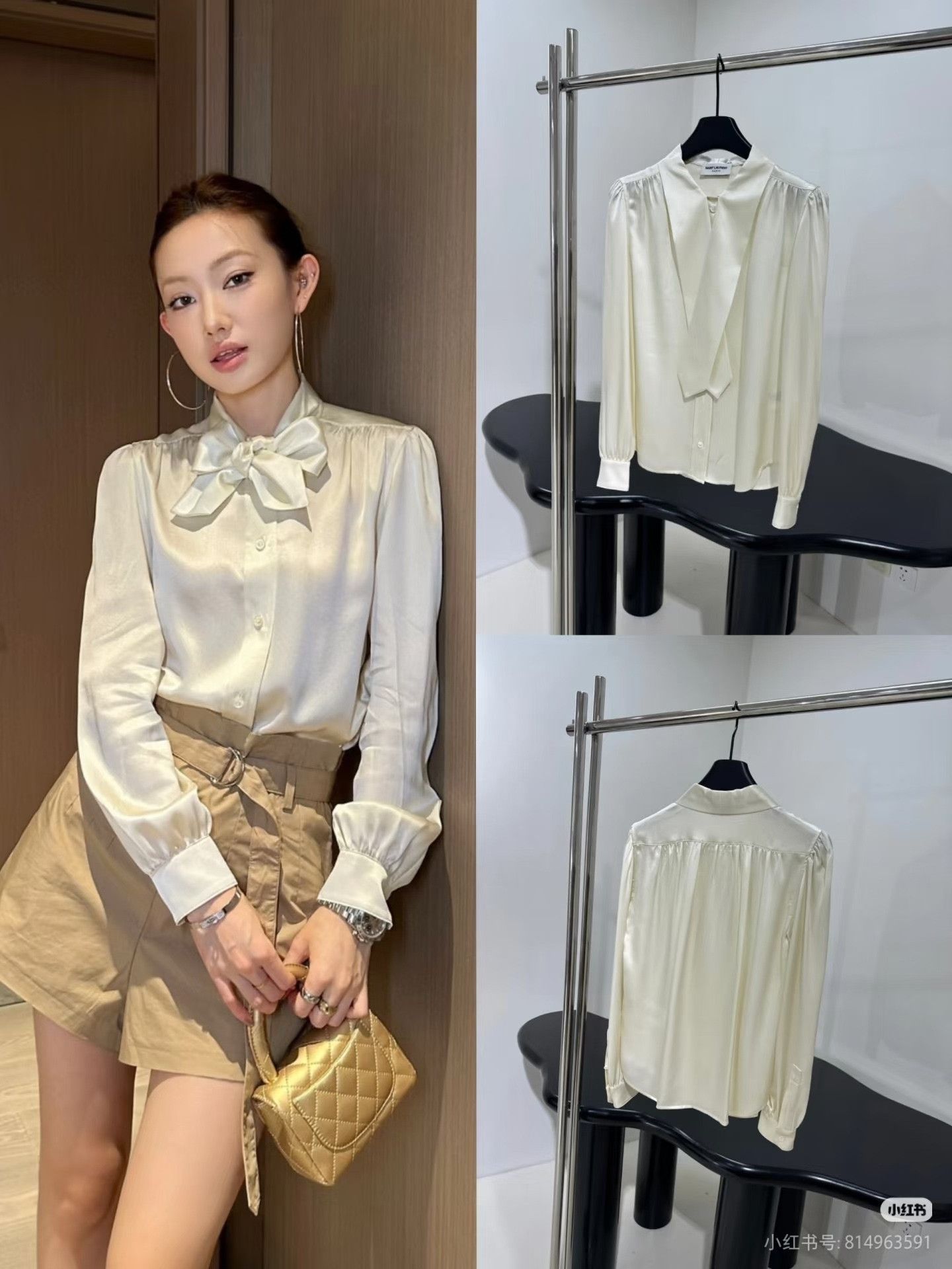 Saint Laurent Paris Saint Laurent Women's Satin Ribbon Top Size S / US 4 / IT 40 - 8 Thumbnail