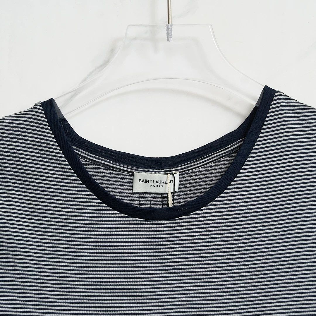 Saint Laurent Paris Saint Laurent Men's Striped Crewneck T-Shirt Size US M / EU 48-50 / 2 - 2 Thumbnail