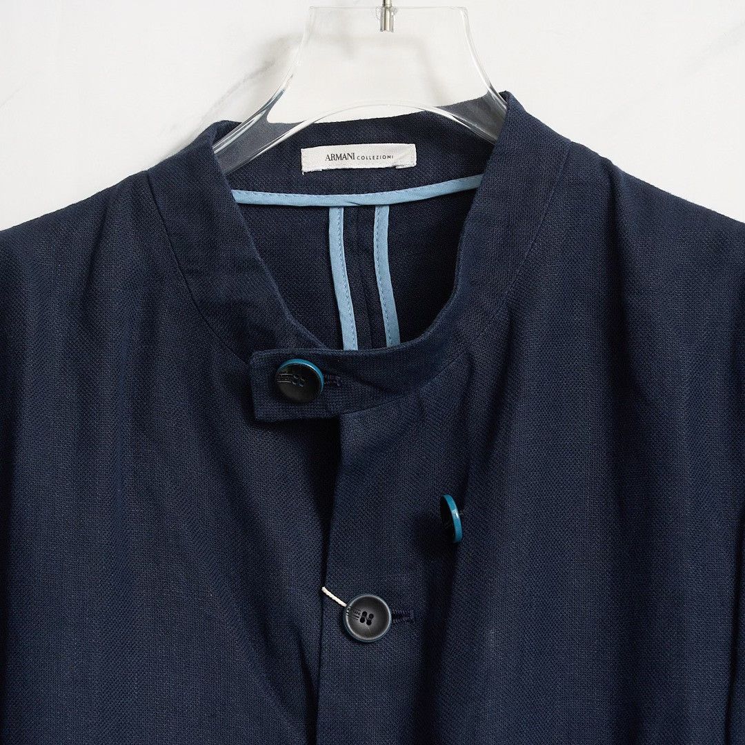 Armani Collezioni Armani Collezioni Men's Navy Stand-Collar Jacket Size US M / EU 48-50 / 2 - 4 Thumbnail