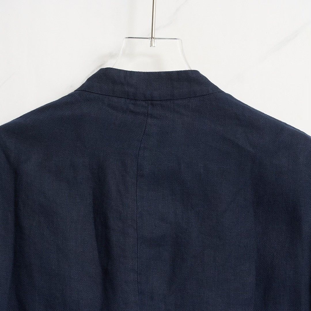 Armani Collezioni Armani Collezioni Men's Navy Stand-Collar Jacket Size US M / EU 48-50 / 2 - 3 Thumbnail