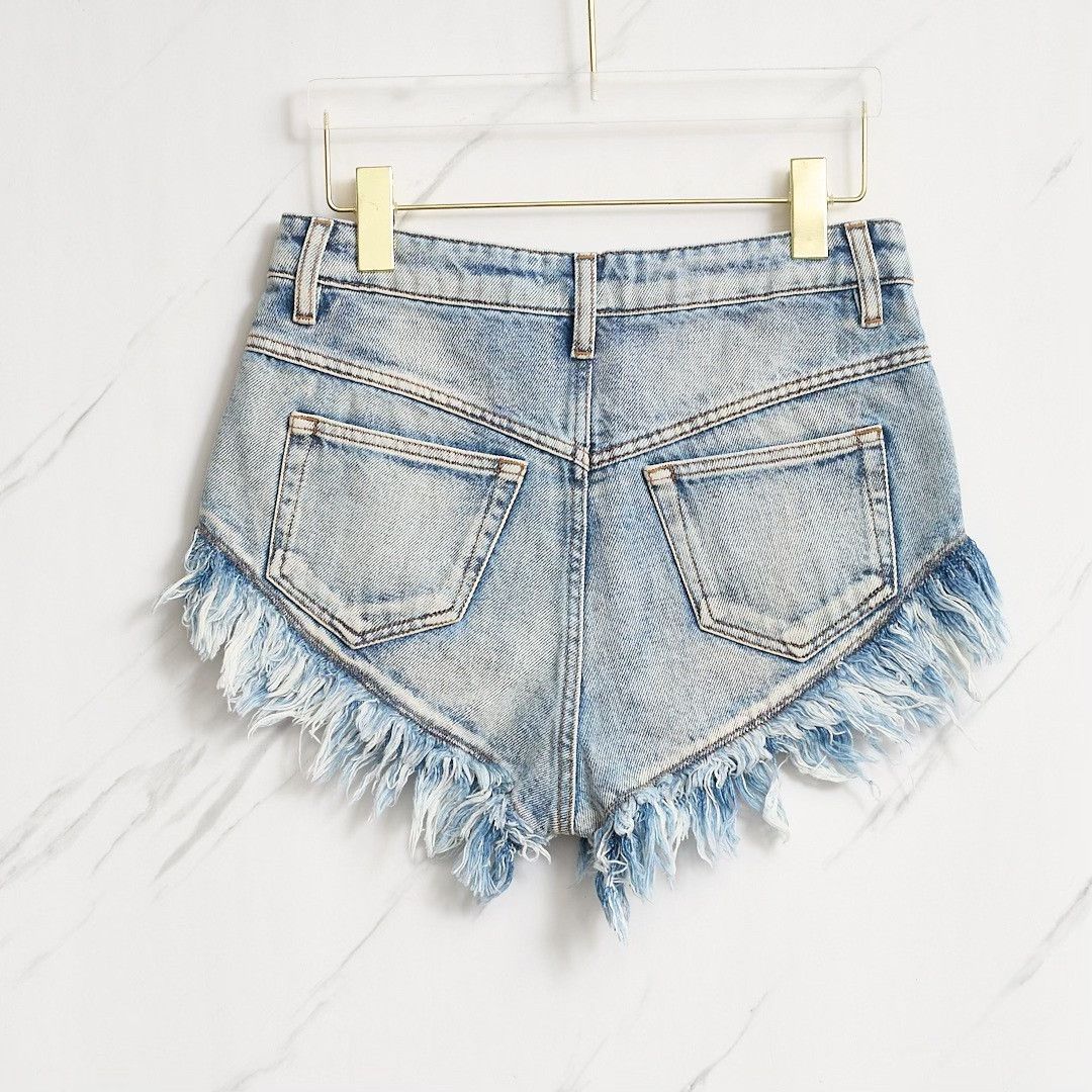 Isabel Marant Etoile Isabel Marant Etoile Women's Fringe Denim Shorts Size 36" / US 14 / IT 50 - 3 Thumbnail