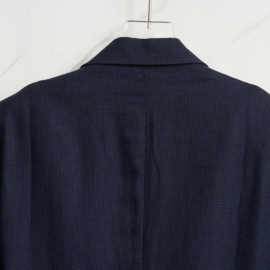 Armani Collezioni Armani Collezioni Men's Dark Blue Linen Suit Size US M / EU 48-50 / 2 - 2 Thumbnail