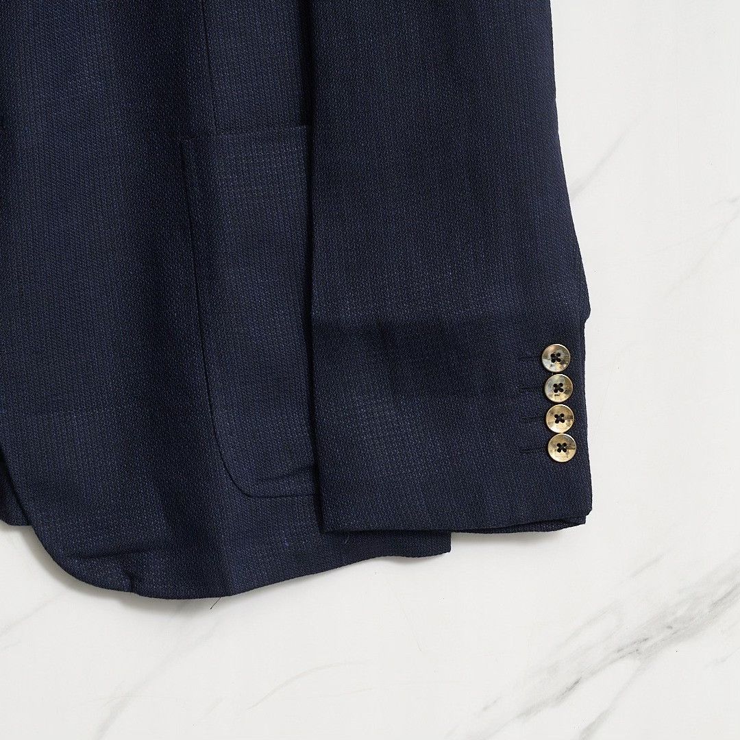 Armani Collezioni Armani Collezioni Men's Dark Blue Linen Suit Size US M / EU 48-50 / 2 - 5 Thumbnail
