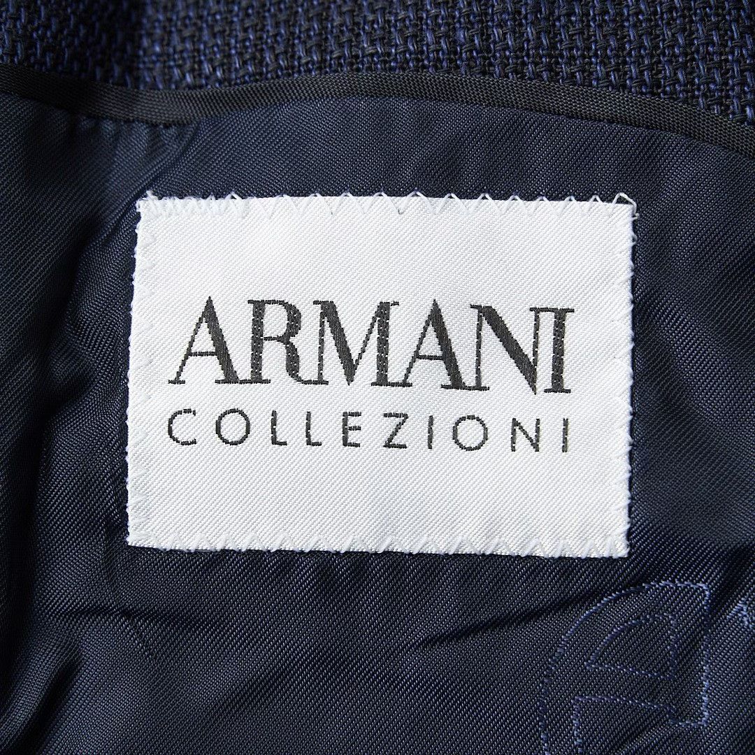 Armani Collezioni Armani Collezioni Men's Dark Blue Linen Suit Size US M / EU 48-50 / 2 - 6 Thumbnail