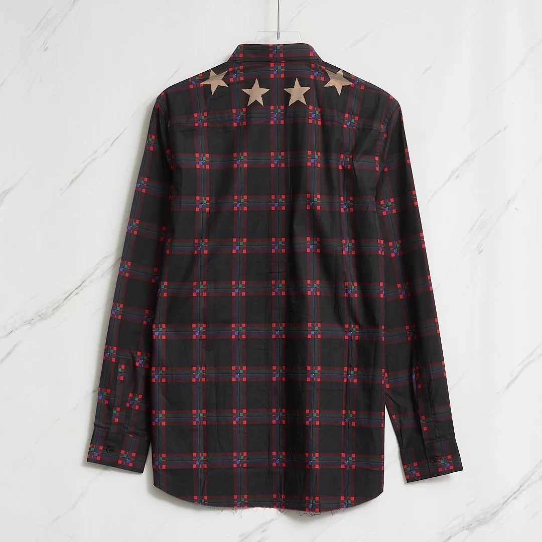 Givenchy Givenchy Men's Star Plaid Jacquard Shirt Size US M / EU 48-50 / 2 - 4 Thumbnail