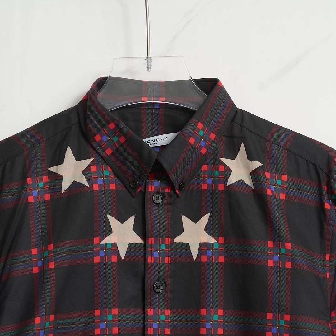 Givenchy Givenchy Men's Star Plaid Jacquard Shirt Size US M / EU 48-50 / 2 - 2 Thumbnail