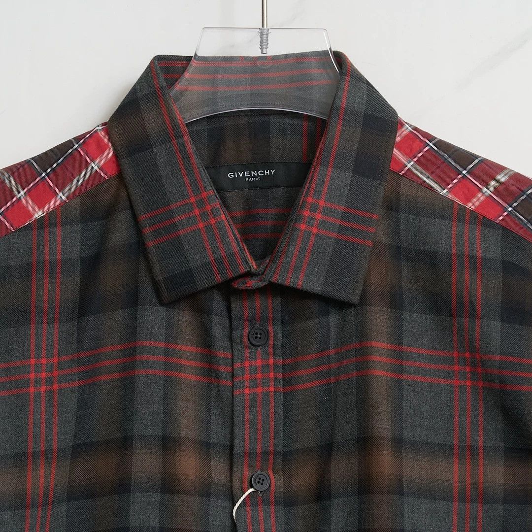 Givenchy Givenchy Men's Plaid Patchwork Shirt Size US M / EU 48-50 / 2 - 2 Thumbnail
