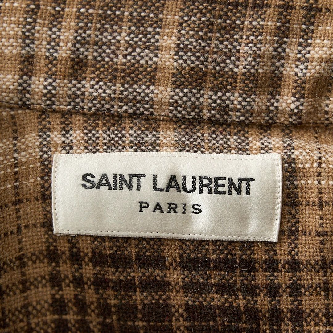 Saint Laurent Paris Saint Laurent Men's Plaid Long-Sleeve Shirt Size US M / EU 48-50 / 2 - 7 Thumbnail