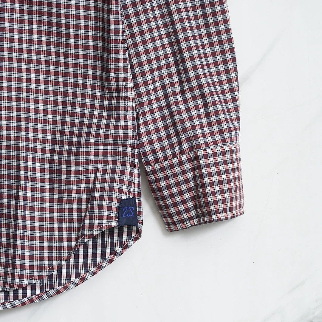 Ermenegildo Zegna Authentic ZEGNA Men's Logo Plaid Shirt Size US M / EU 48-50 / 2 - 4 Thumbnail