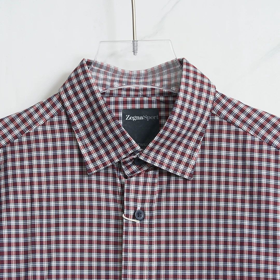 Ermenegildo Zegna Authentic ZEGNA Men's Logo Plaid Shirt Size US M / EU 48-50 / 2 - 2 Thumbnail