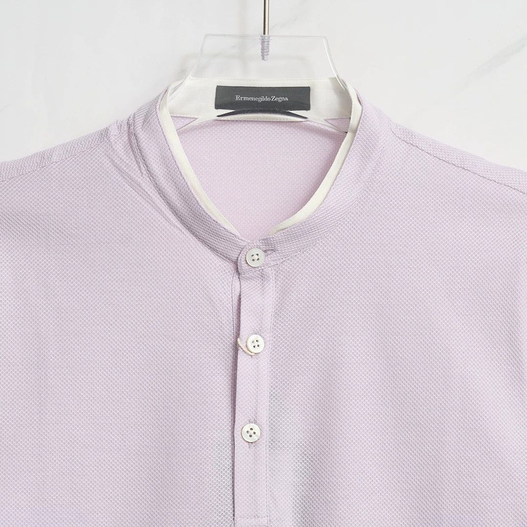 Ermenegildo Zegna Ermenegildo Zegna Men's Henley Textured Top Size US M / EU 48-50 / 2 - 2 Thumbnail