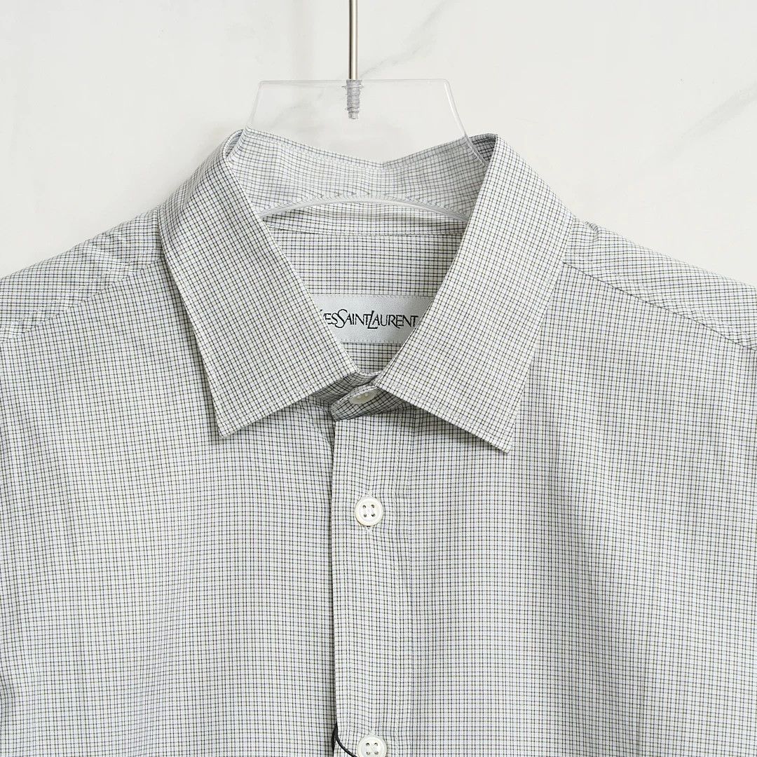 Saint Laurent Paris Saint Laurent Men's Logo Plaid Shirt Size US M / EU 48-50 / 2 - 2 Thumbnail
