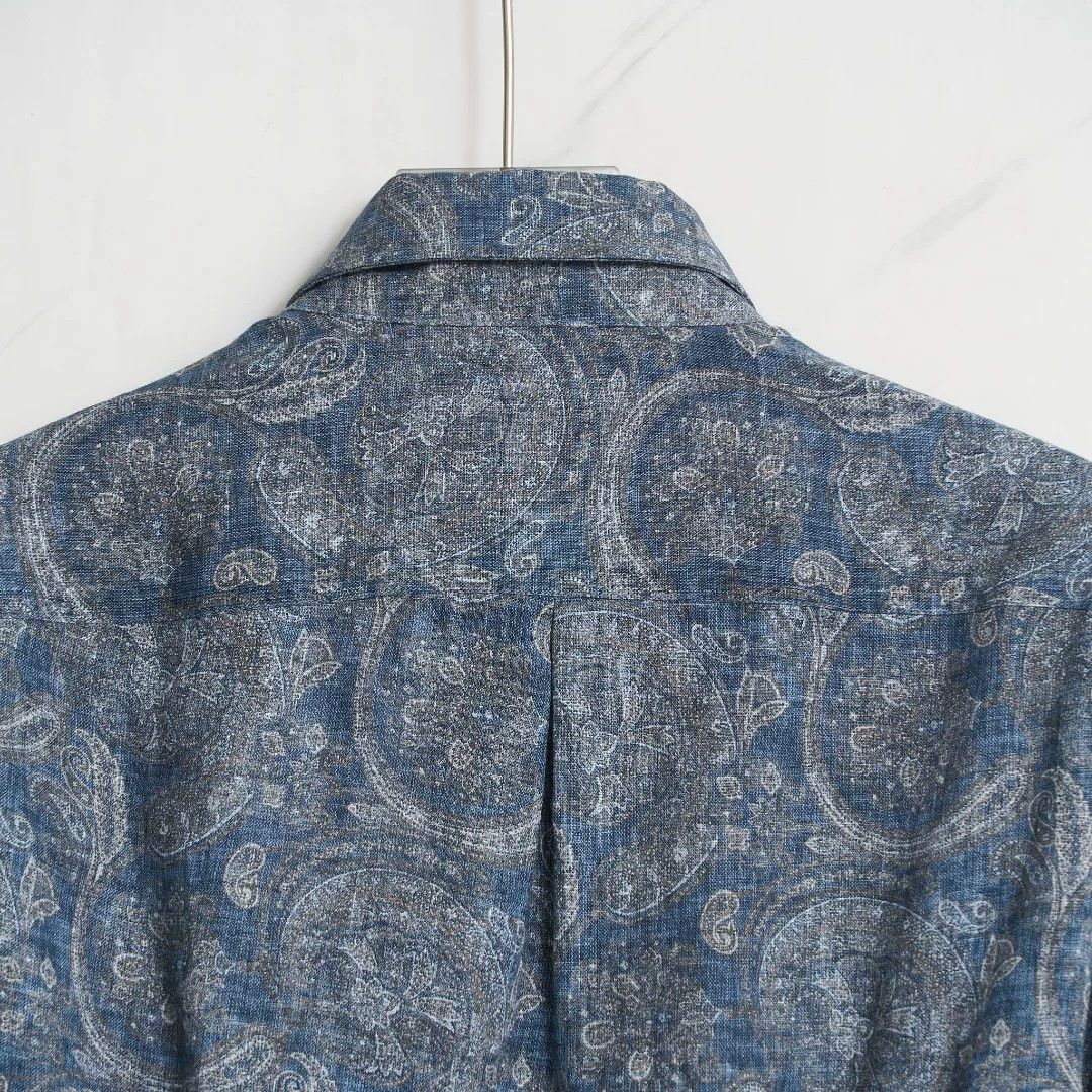 Brunello Cucinelli Brunello Cucinelli Men's Linen Print Shirt Size US M / EU 48-50 / 2 - 4 Thumbnail