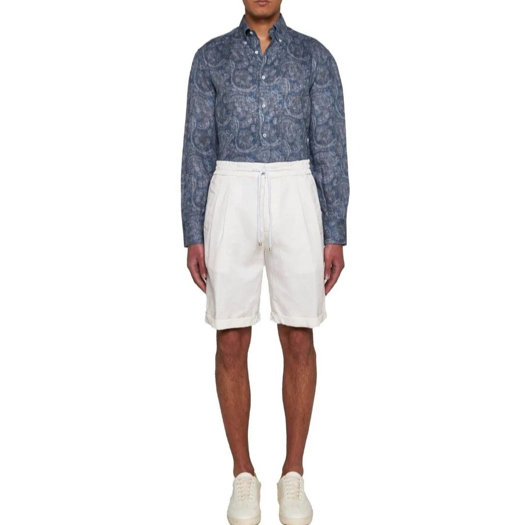 Brunello Cucinelli Brunello Cucinelli Men's Linen Print Shirt Size US M / EU 48-50 / 2 - 8 Thumbnail